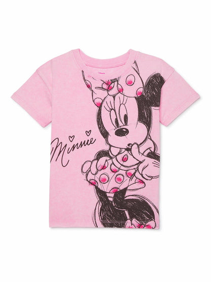 Toddler Short Sleeve Crewneck Tee 2-Pack Hello Kitty / Minnie Mouse Size 5T