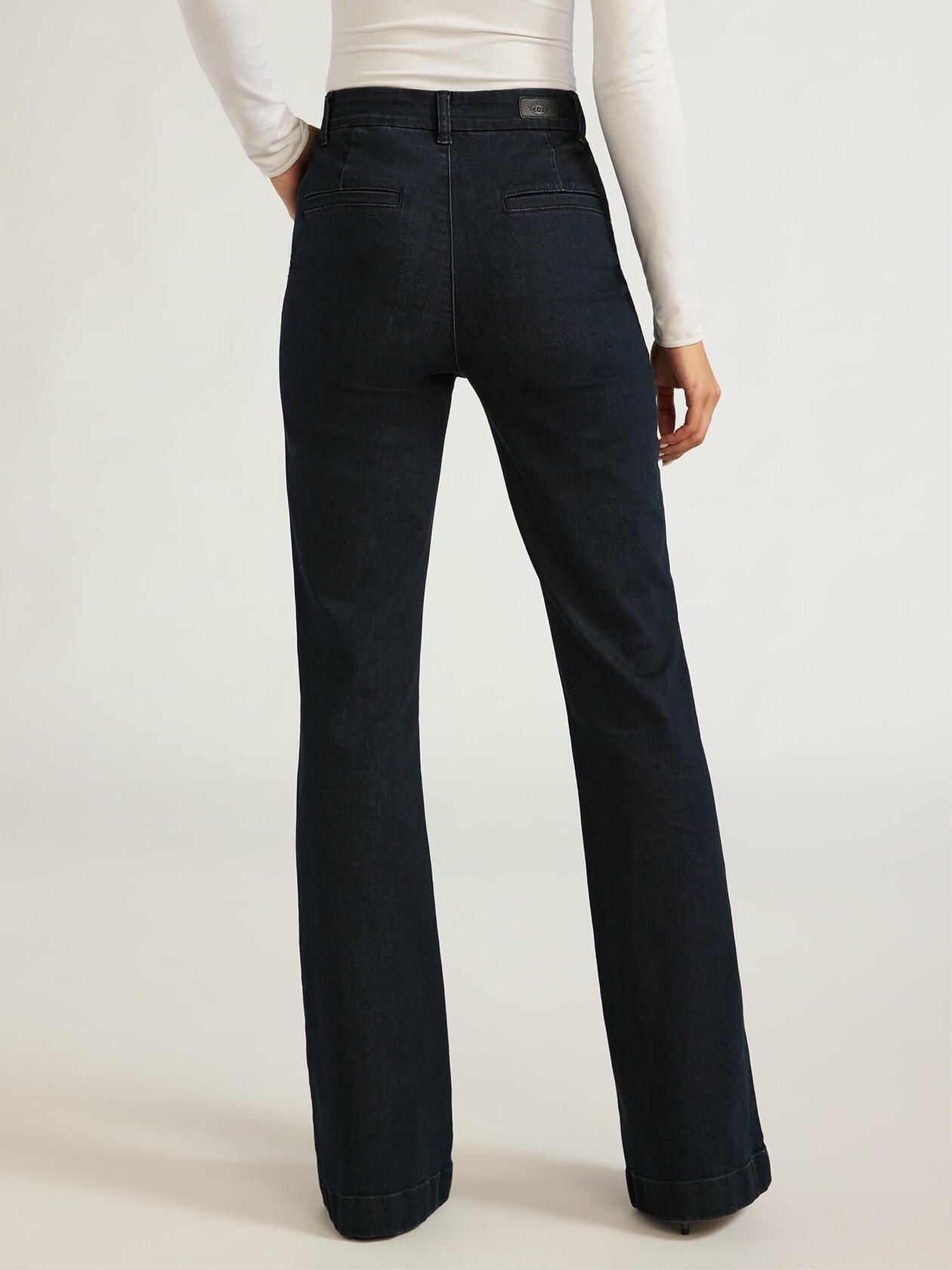 Sofia Jeans Womens Trouser Flare High Rise Crease Jeans Darkwash Size 2