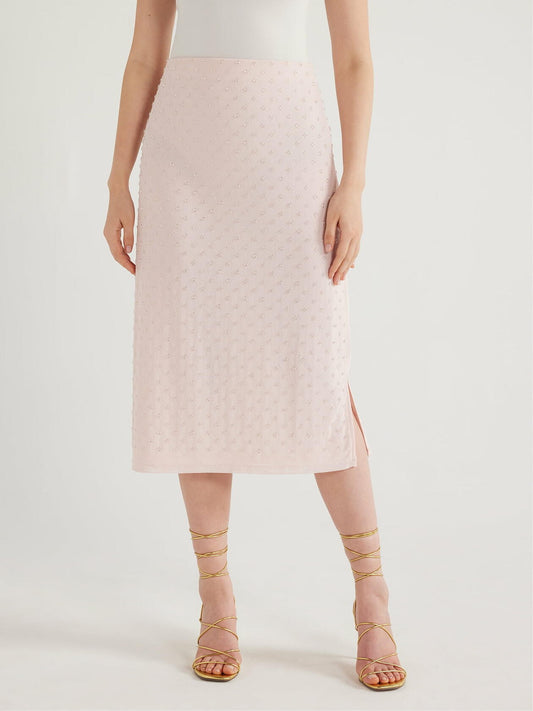 Scoop Womens Crystal Mesh Skirt Pink Bliss Size L