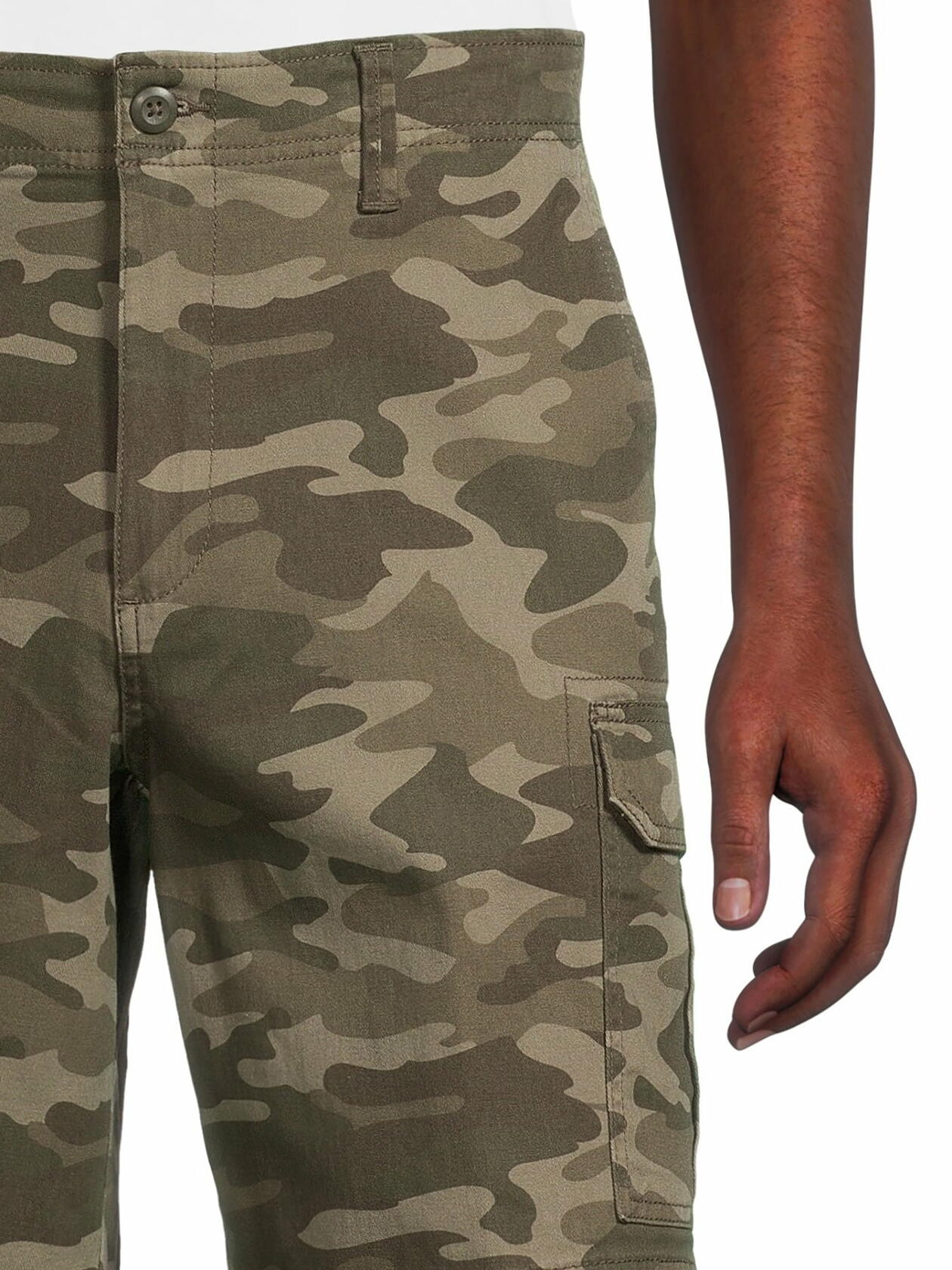 George Mens & Big Mens Cargo Shorts 10.5 Inseam Green Camo Size 38