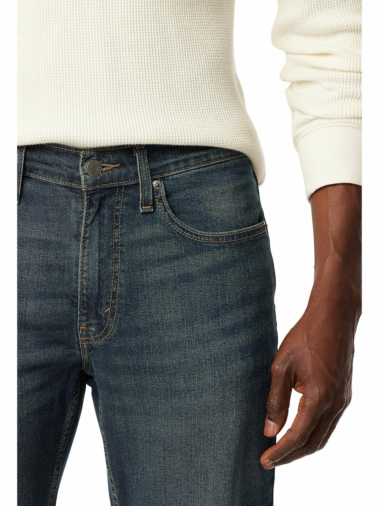 Levi Strauss Signature Mens  Straight Fit Jeans Dark Blue Size 38x30