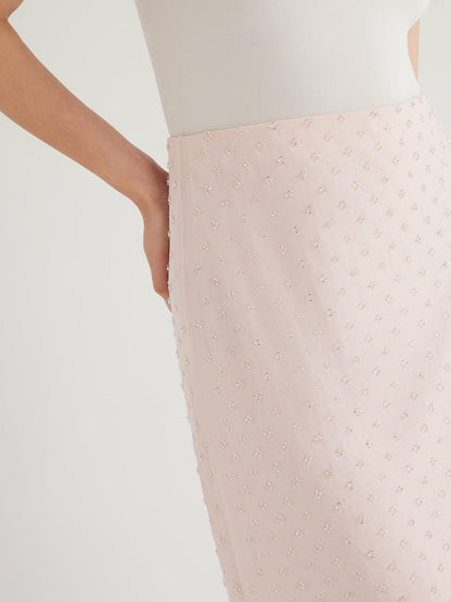 Scoop Womens Crystal Mesh Skirt Pink Bliss Size L