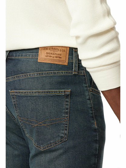Levi Strauss Signature Mens  Straight Fit Jeans Dark Blue Size 38x30