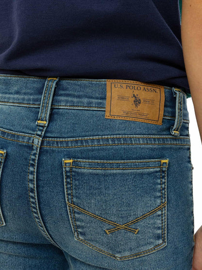 U.S. Polo Assn Boys Skinny Knit Denim Jean Medium Tinted Size 12
