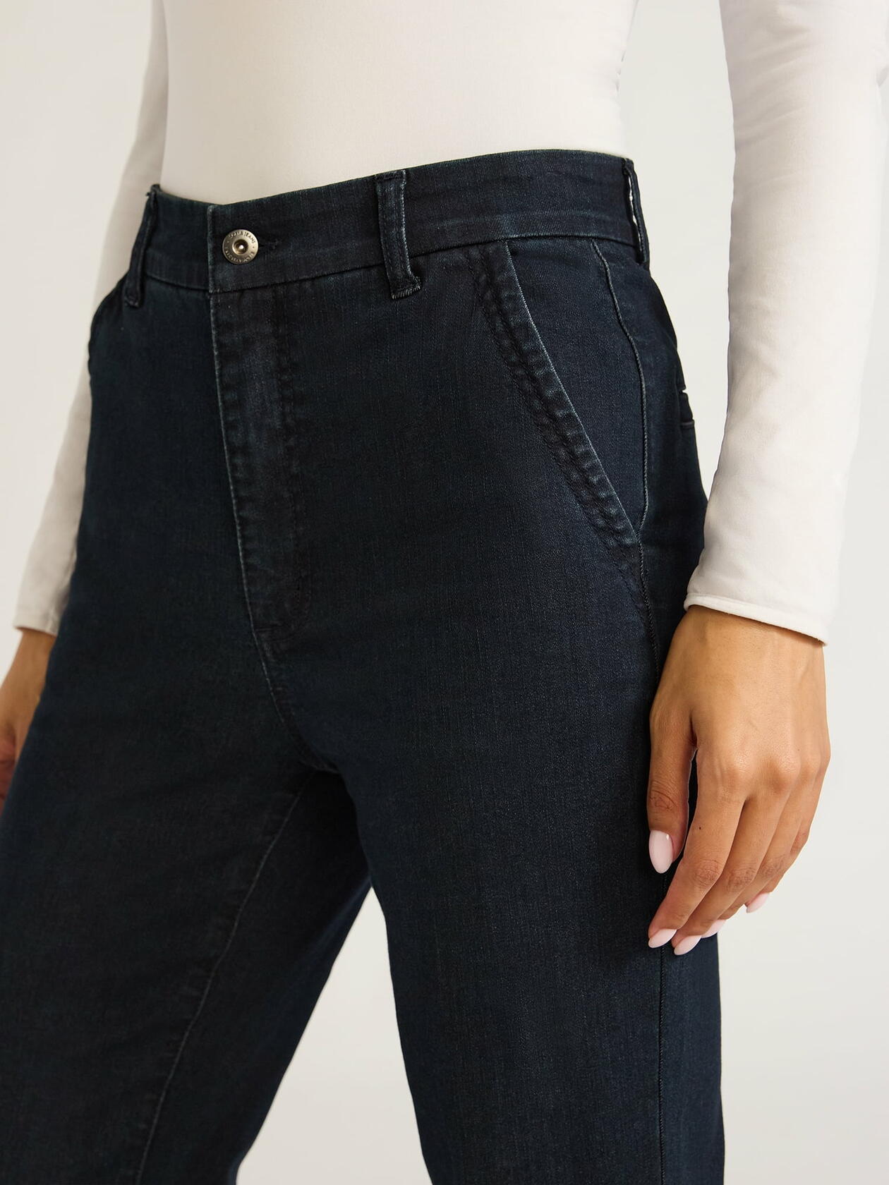 Sofia Jeans Womens Trouser Flare High Rise Crease Jeans Darkwash Size 2