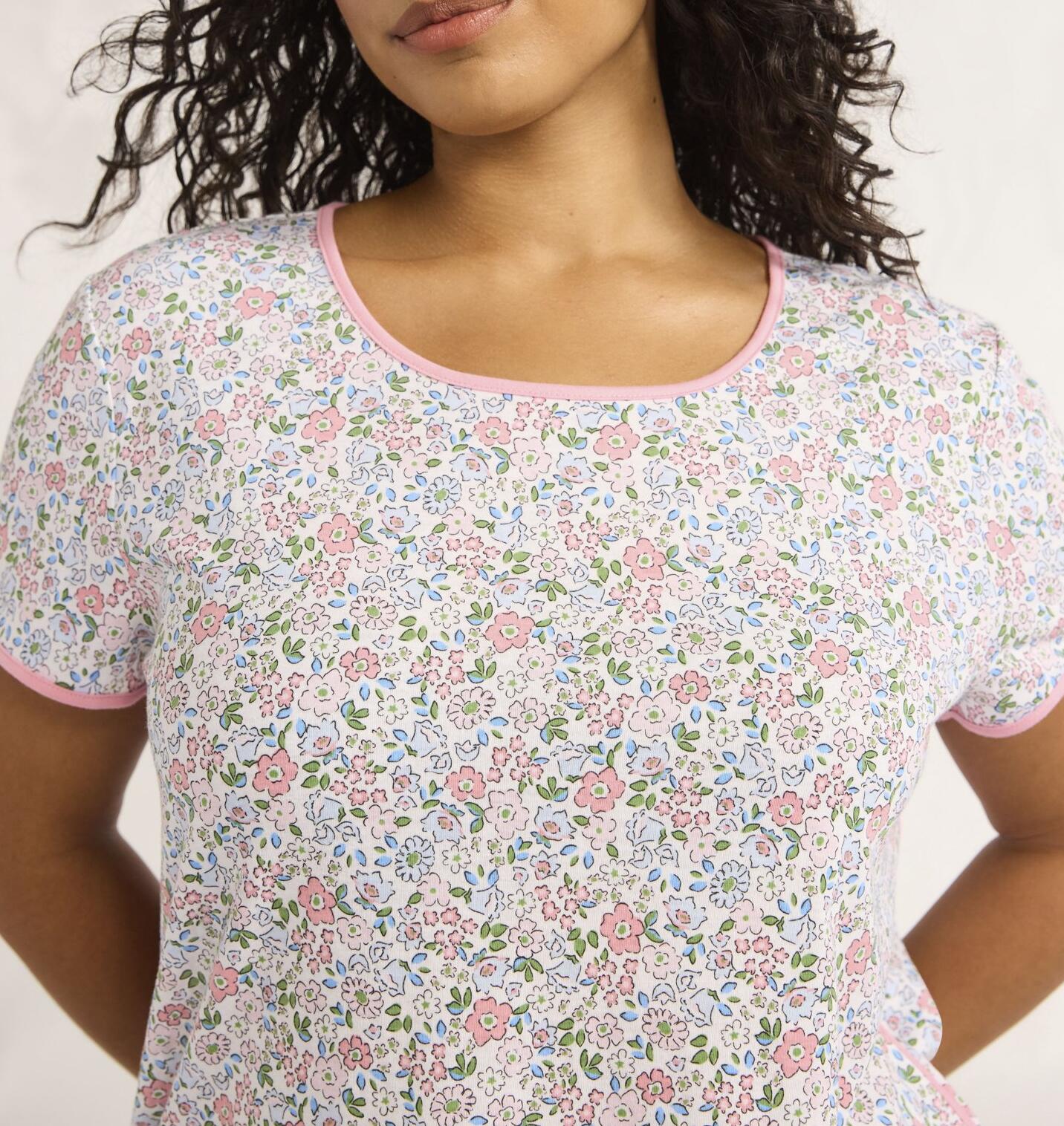 Joyspun Womens Sleep Tee and Pants Pajama Set 2-Piece