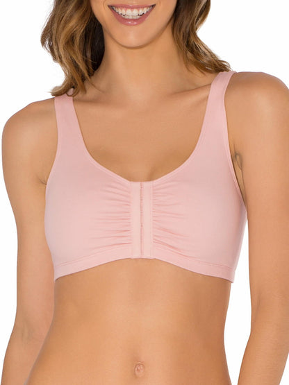 Fruit of The Loom Womens Comfort Sports Bra 2-Pack White/Blushing Rose Size 44