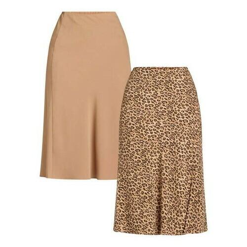 Time and Tru Womens Midi Slip Skirt 2-Pack