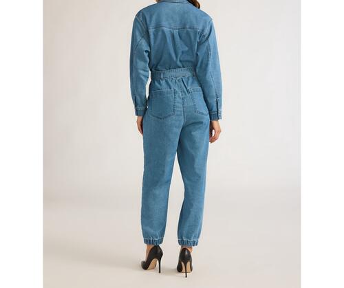 Sofia Jeans Womens Utility Jumpsuit Long Sleeves 26" Inseam