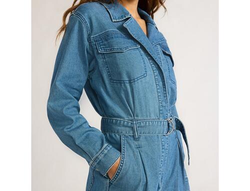 Sofia Jeans Womens Utility Jumpsuit Long Sleeves 26" Inseam