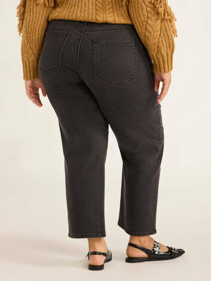 Scoop Womens Low Slung Cropped Jeans Embellised Relaxed Crop Black Size 8/27