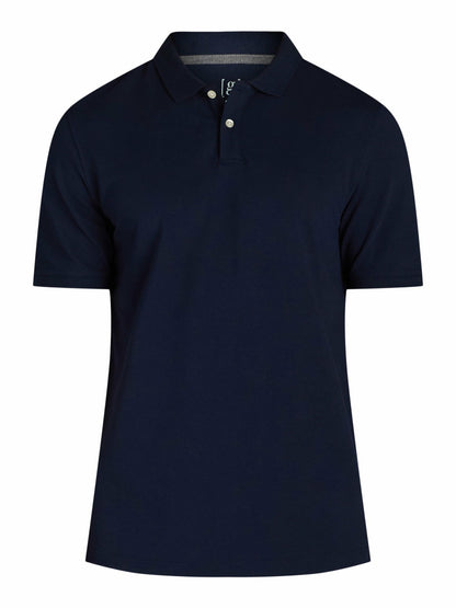 George Mens Pique Polo Shirt Short Pullover Spread Collar Dark Navy Size XL