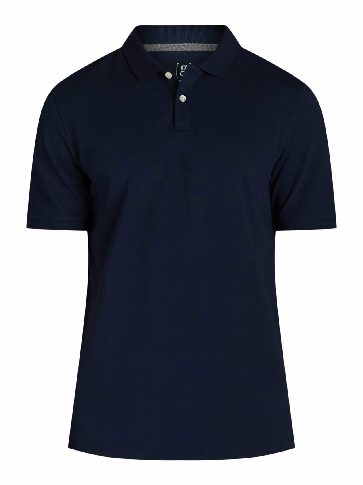 George Mens Pique Polo Shirt Short Pullover Spread Collar Dark Navy Size XL