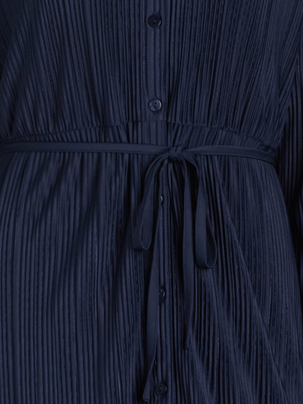 Time and Tru Women's Plisse Dress with Long Sleeves Navy Size M