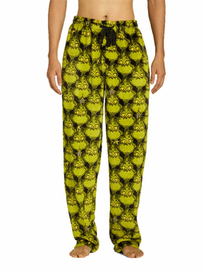 Dr. Seuss Mens Grinch Superminky Sleep Pants Green Size M