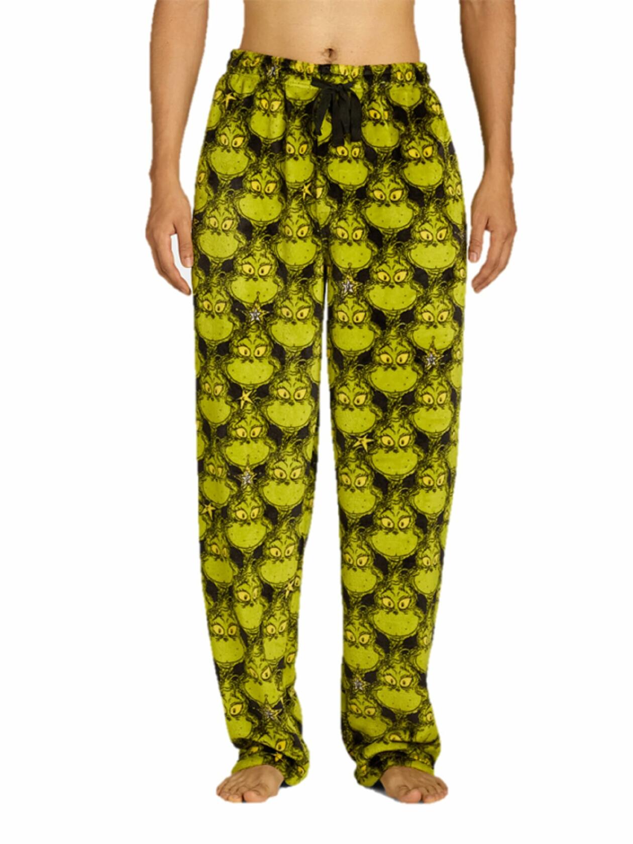 Dr. Seuss Mens Grinch Superminky Sleep Pants Green Size M