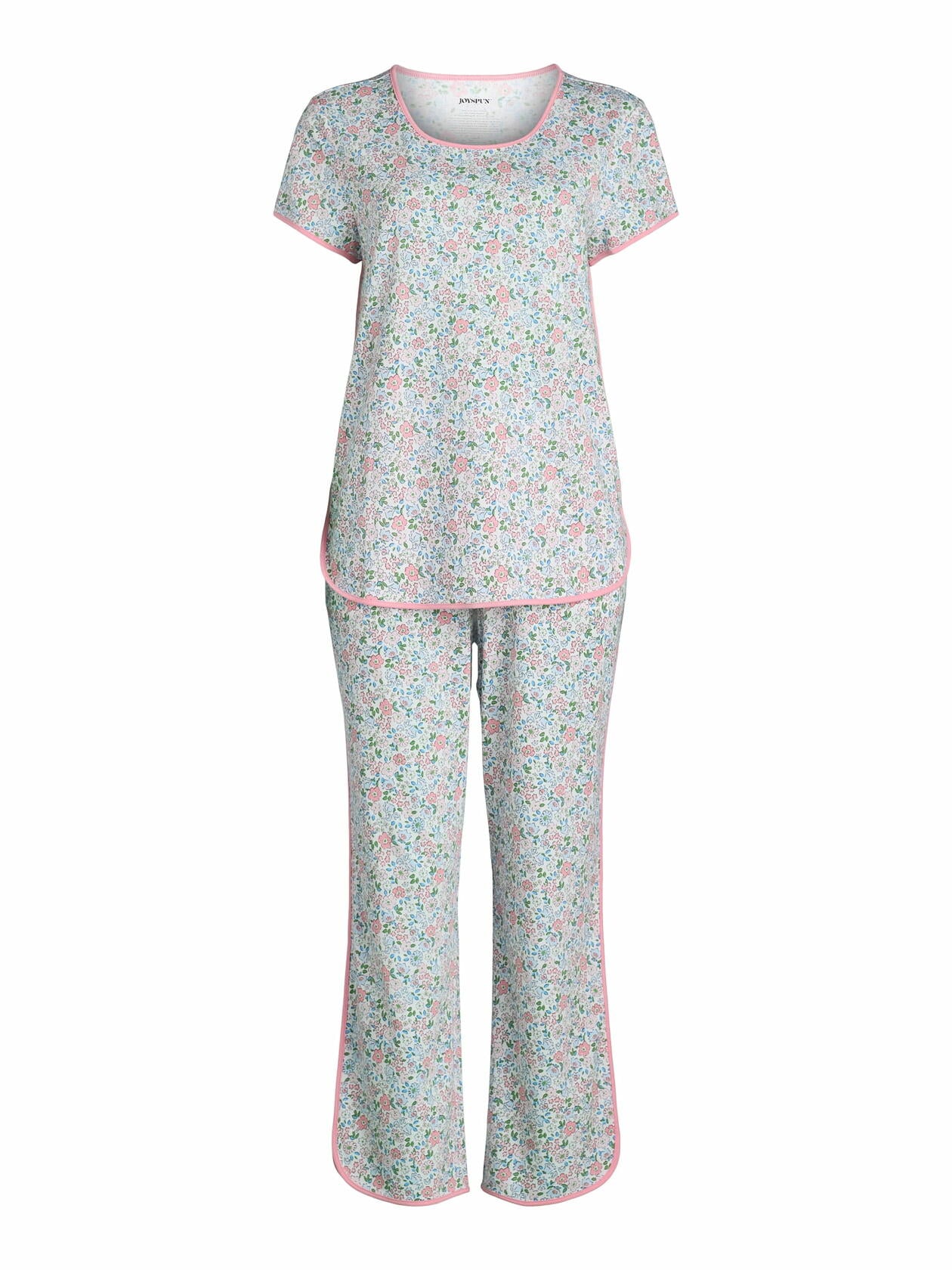 Joyspun Womens Sleep Tee and Pants Pajama Set 2-Piece