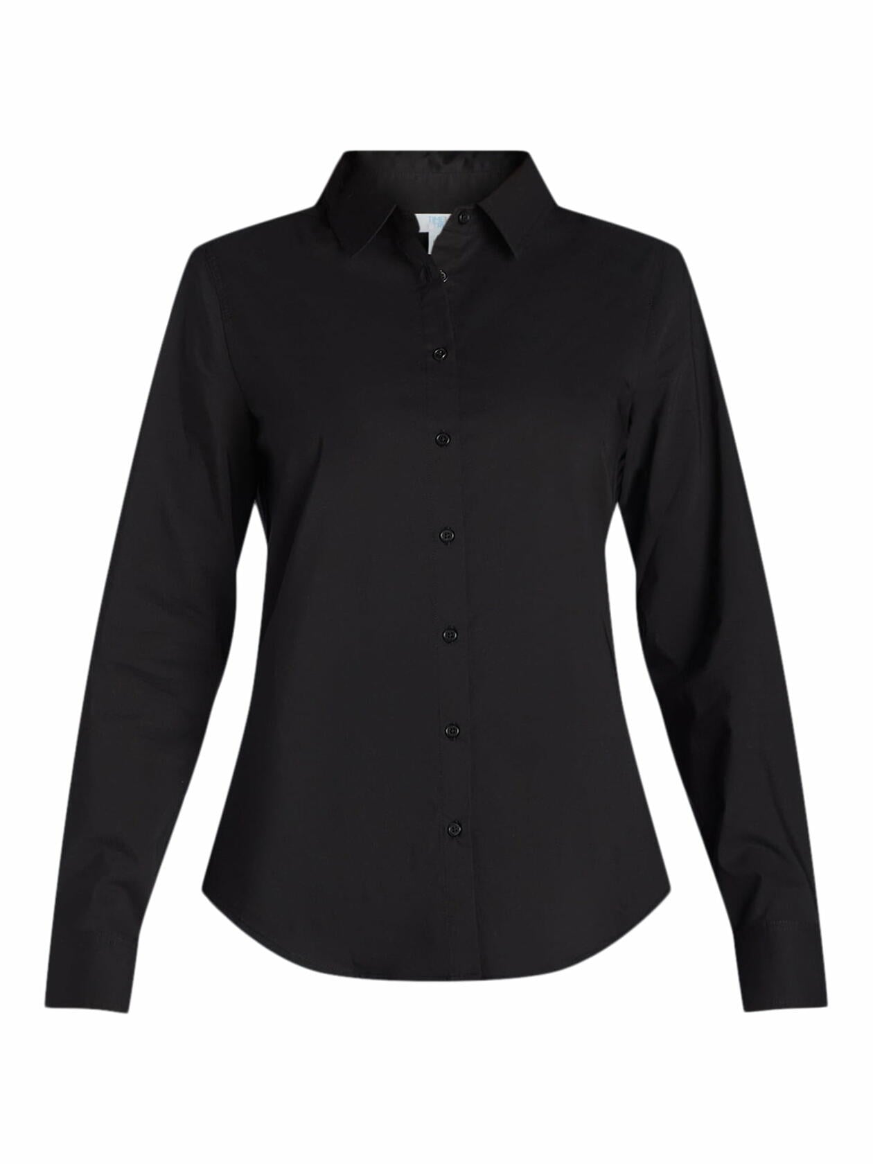 Time and Tru Womens Button Down Shirt with Long Sleeves Black Size S (4-6)