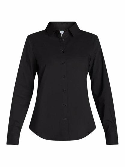 Time and Tru Womens Button Down Shirt with Long Sleeves Black Size S (4-6)