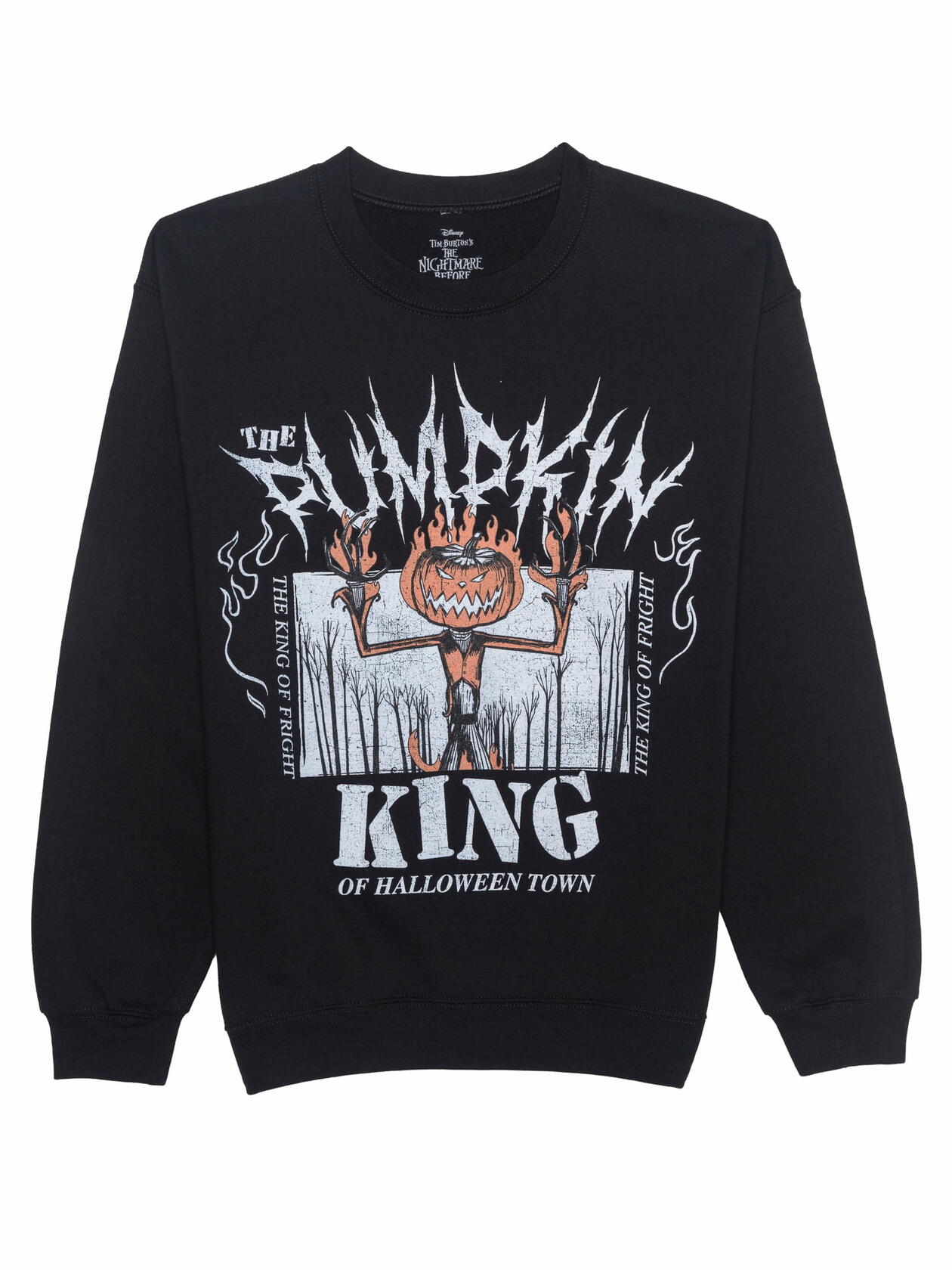 Disney Nightmare Before Christmas Mens Graphic Fleece Sweatshirt Black Size 2XL