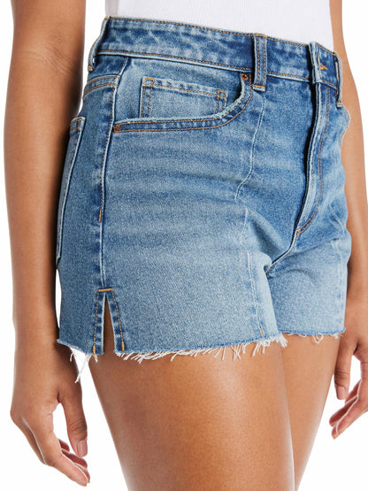 No Boundaries Juniors Seamed Denim Shorts Medium Wash Size 13