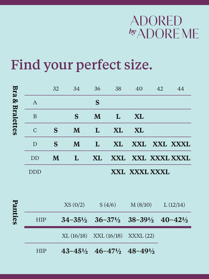 Adored by Adore Me Floral Embroidery and Mesh Ruby T-Shirt Bra Size 36DD