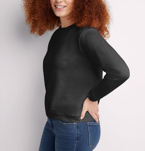 Hanes EcoSmart Womens Fleece Sweatshirt V-Notch