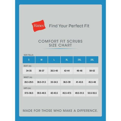 Hanes Comfort Fit Scrubs Women s Scrub Top New Ebony M