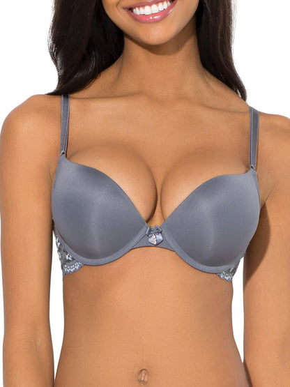 Smart & Sexy Womens Maximum Cleavage Bra Grisaille with Artic Ice Xdye Size 38C