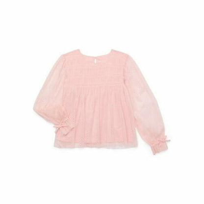 Wonder Nation Girls Smocked Tulle Top