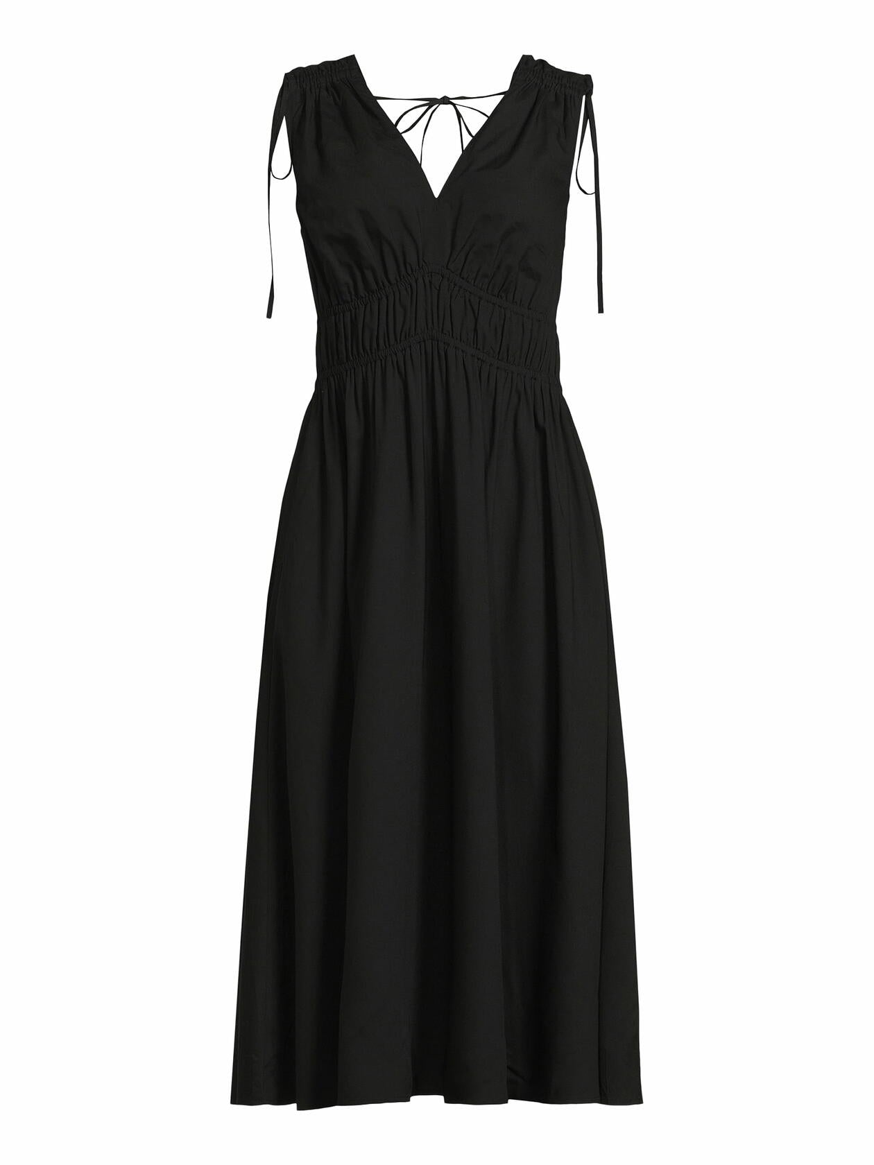 Time and Tru Womens V Neck Smocked Midi Dress Black Soot Size XL (16-18)