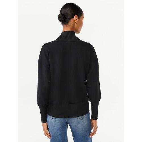 Scoop Womens and Womens Plus Scubaknit V-Neck Sweatshirt