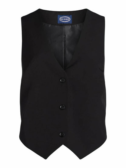 Scoop Womens Ultimate Crepe Tailored Vest Black Soot Size XL