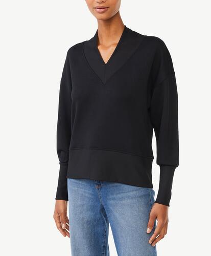 Scoop Womens and Womens Plus Scubaknit V-Neck Sweatshirt