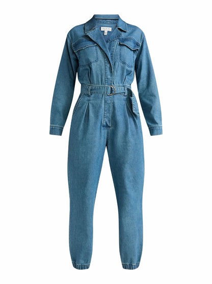 Sofia Jeans Womens Utility Jumpsuit Long Sleeves 26" Inseam