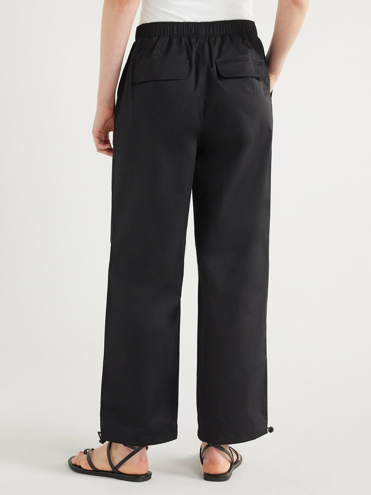 Scoop Womens Cotton Parachute Jogger Pants Black Size M