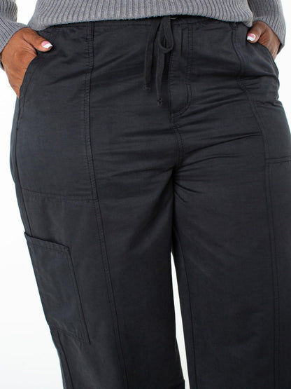 Celebrity Pink Womens Plus Wide Leg Parachute Pants Black Size 1X