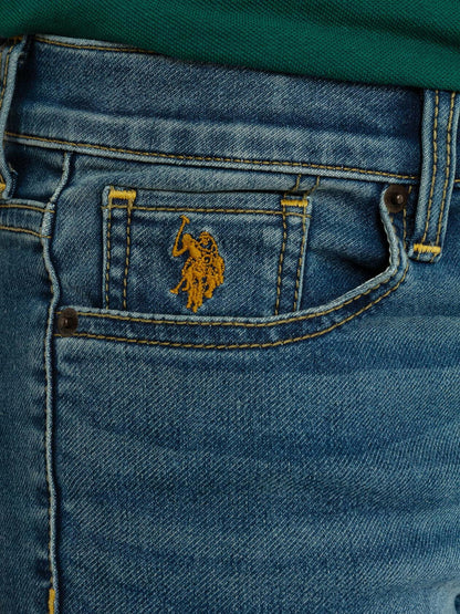 U.S. Polo Assn Boys Skinny Knit Denim Jean Medium Tinted Size 12