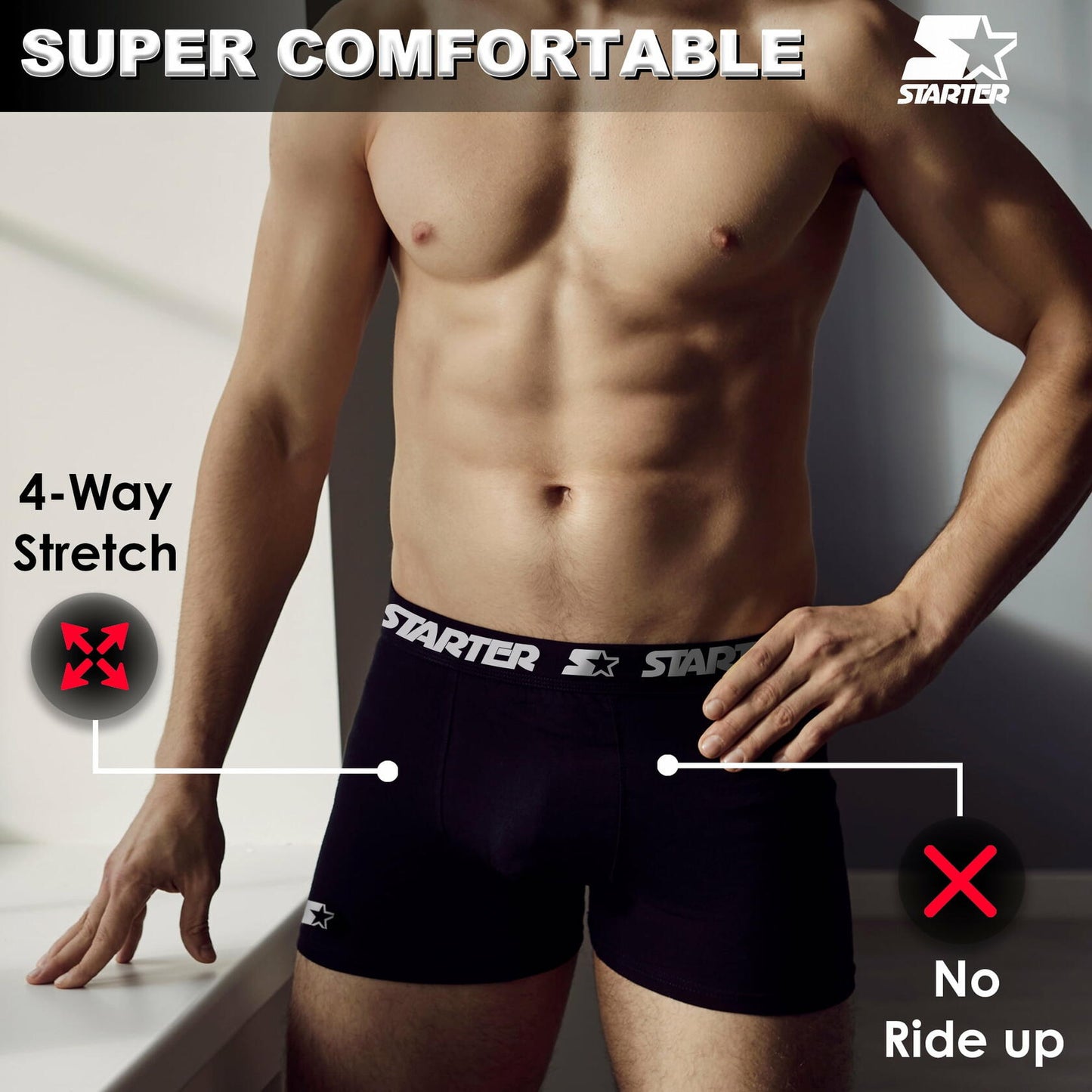 Starter Cotton Mens Briefs Breathable Underwear for Men 6-Pack Assorted Size M