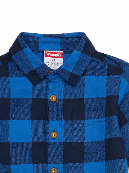 Wrangler Toddler Boys Long Sleeve Flannel Button-Up Shirt and Pants Set