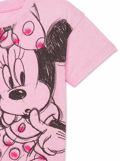 Toddler Short Sleeve Crewneck Tee 2-Pack Hello Kitty / Minnie Mouse Size 5T