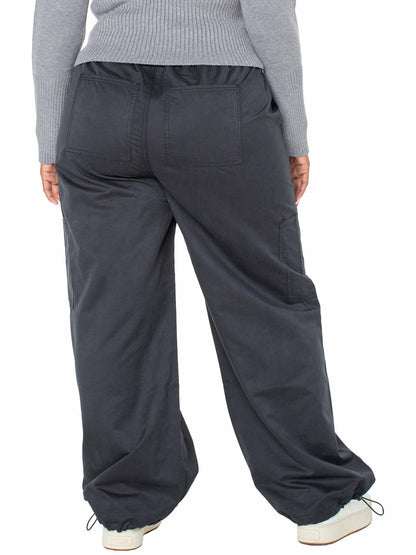 Celebrity Pink Womens Plus Wide Leg Parachute Pants Black Size 1X