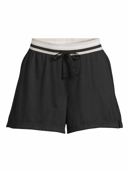 Athletic Works Womens Mesh Shorts Black Soot Size M