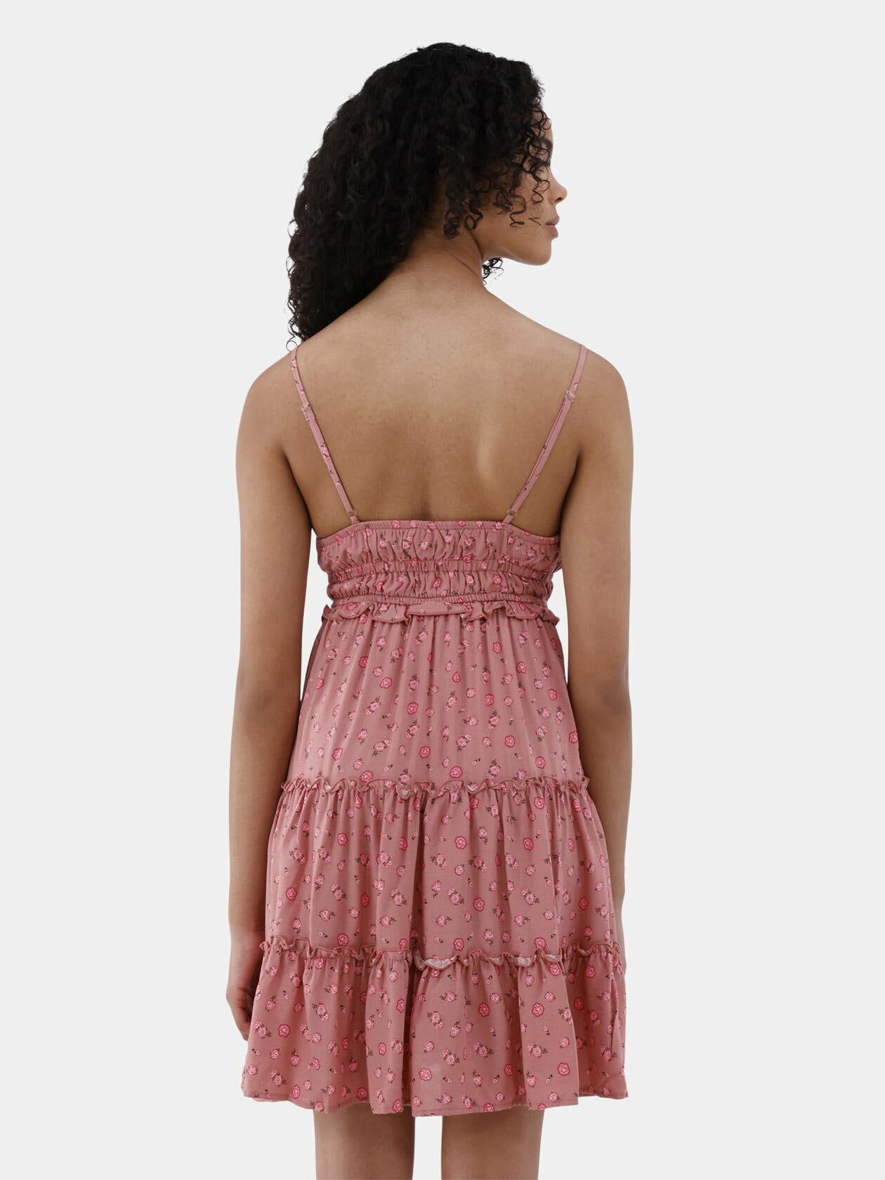 No Boundaries Surplice Tiered Dress  Womens and Womens Plus Quaint Rose Size L