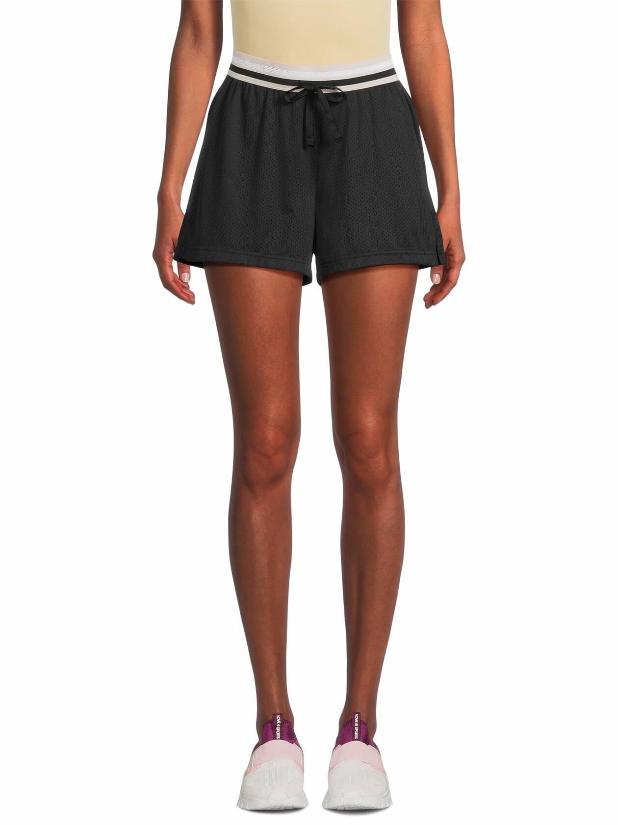 Athletic Works Womens Mesh Shorts Black Soot Size M