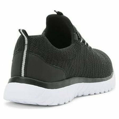 Athletic Works Womens Bungee Slip-On Sneakers Lightweight Lace-up Black Size 6