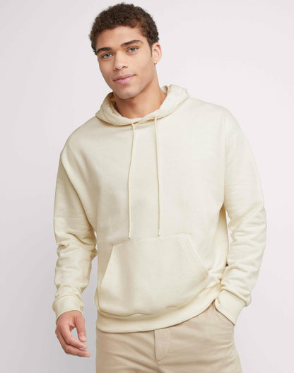 Hanes Mens Explorer French Terry Hoodie Natural Size L