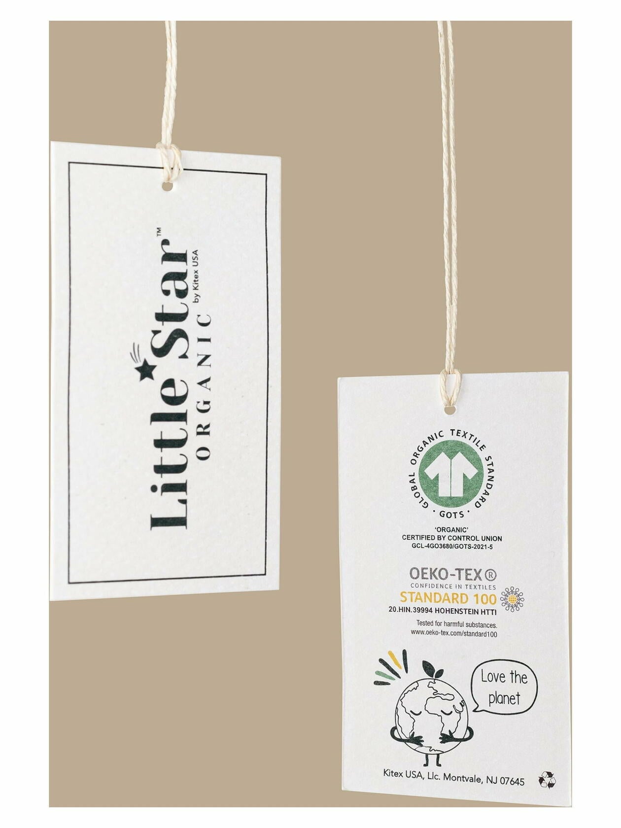 Little Star Organic Baby Unisex 4-Pk Long Sleeve Bodysuit Earthtones Size 0-3 M