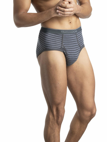 Fruit of the Loom Mens Fashion Brief 6-Pack Assorted Stripes and Solids Size XL