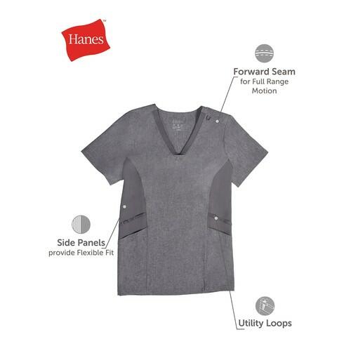 Hanes Comfort Fit Scrubs Women s Scrub Top New Ebony M